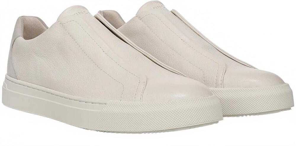 NEW VINCE men's lakewood leather sneaker in pebble/white